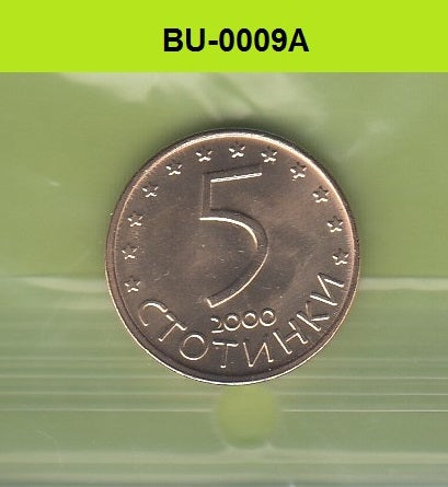 S1-BUU-0009-M87 Bulgarije 5 STOTINKI MS60 2000 KM239A MAG