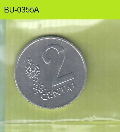 S1-BUU-0355-M01 LITHUANIA 2 CENTAI UNC 1991 KM86