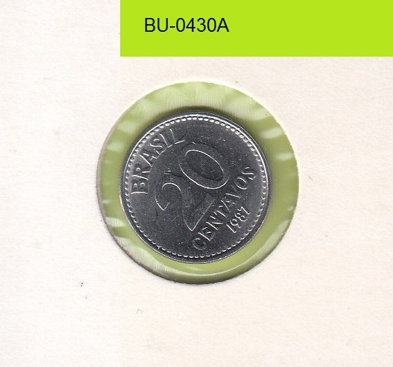 S1-BUU-0430-M12 BRAZIL 20 CENTAVOS UNC 1987 KM603