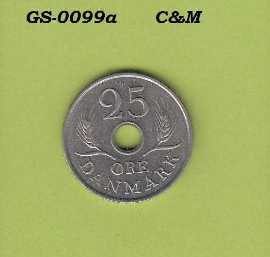 S1-GES-0099 Denemarken 25 ORE 1969  H-CS XF KM855.1