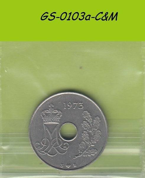 S1-GES-0103 Denemarken 25 ORE 1973  H-SB XF KM861.1