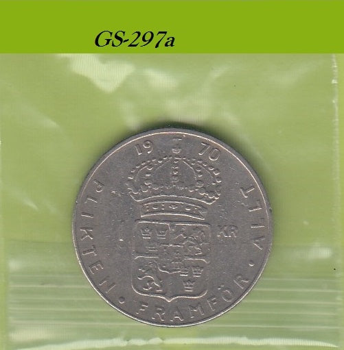 S1-GES-0297 Zweden 1 KRONE 1970   VF KM826A