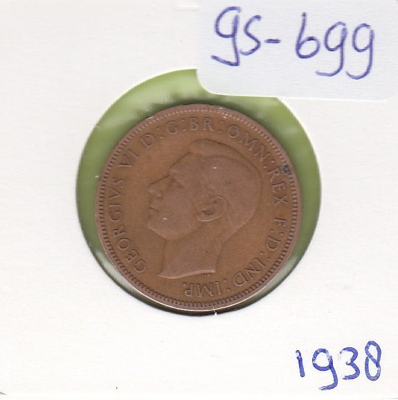 S1-GES-0699 Verenigd Koninkrijk 1/2 PENNY 1938    KM844