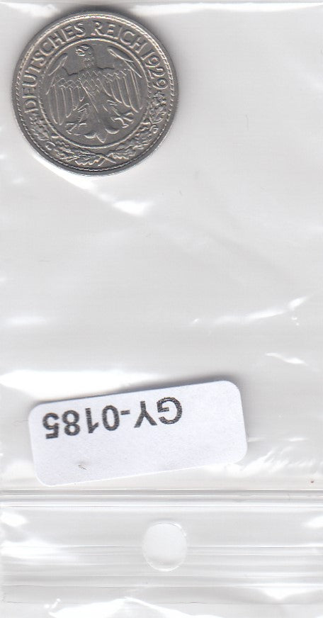 S1-GY1-0185 GERMANY 50 pfennig 1929 A XF KM49