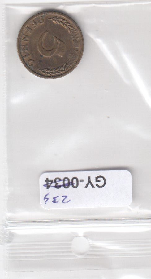 S1-GY1-0234 DUITSLAND 5 pfennig 1950 F VF KM107