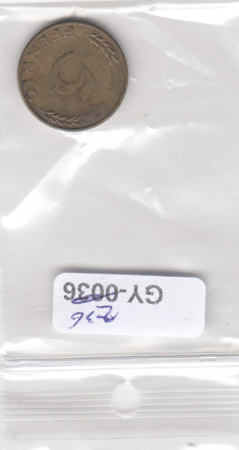 S1-GY1-0236 DUITSLAND 5 pfennig 1950 G VF KM107