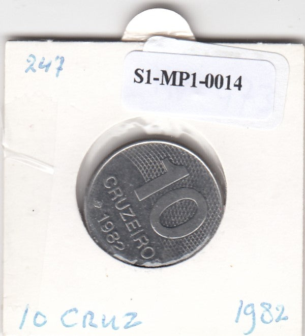 S1-MP1-0014 BRAZILIË 10 CRUZEIROS 1982 VF KM592.1