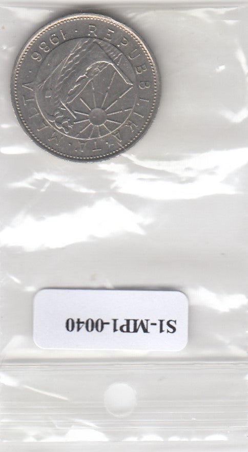 S1-MP1-0040 MALTA 25 CENTS 1986  VF KM80