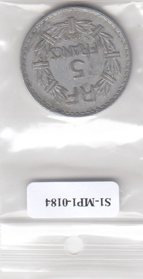 S1-MP1-0184 FRANKRIJK 5 FRANK 1949  ZG/F
