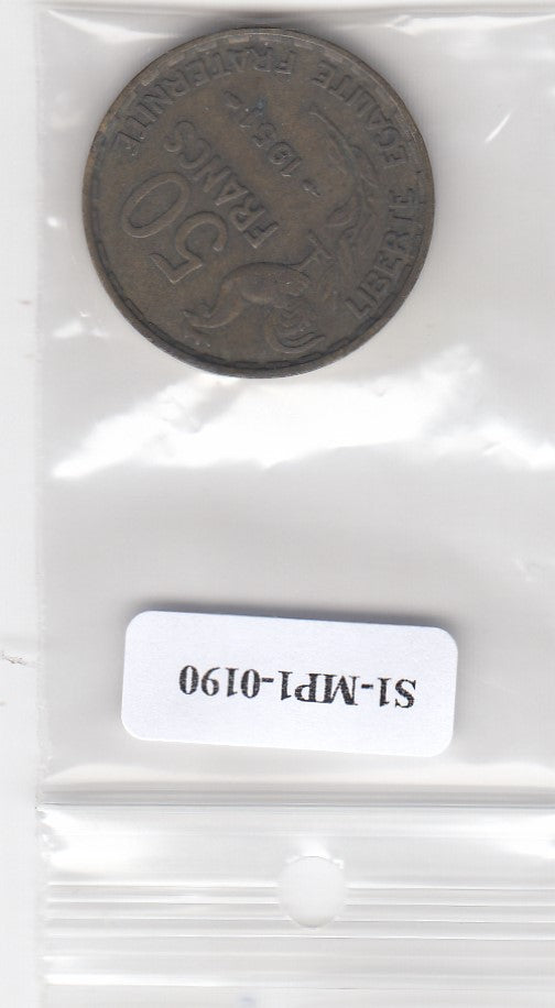 S1-MP1-0190 FRANCE 50 FRANCS 1951  VF