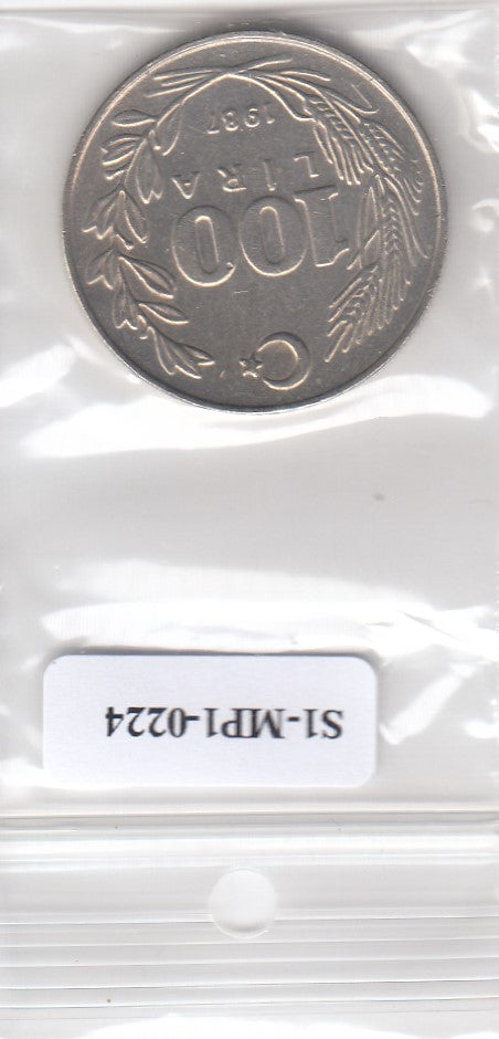 S1-MP1-0224 TURKEY 100 LIRA 1987  VF