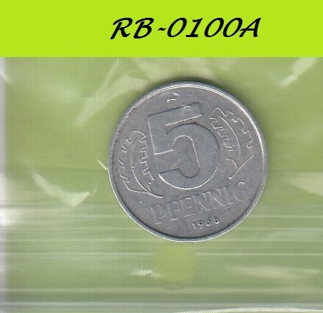 S1-RVB-0100 DUITSLAND DDR 5 PFENNIG 1968 ZFR