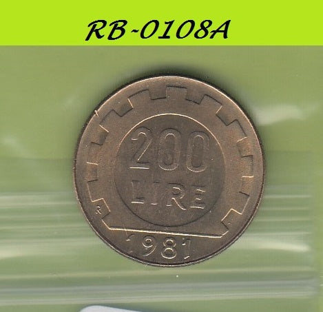 S1-RVB-0108 ITALIË 200 LIRE 1981 ZEER FRAAI