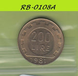 S1-RVB-0108 ITALIË 200 LIRE 1981 ZEER FRAAI