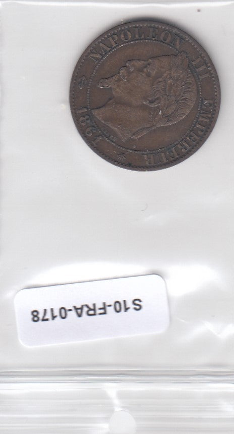 S10-FRA-0178 FRANKRIJK 5 centimes 1861 A KM797 VF