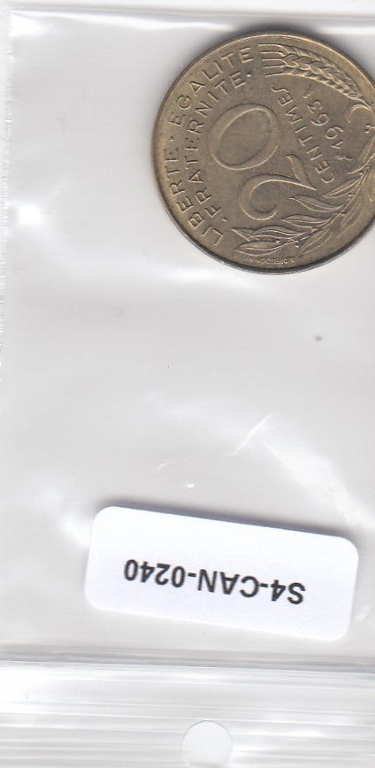 S10-FRA-0240 FRANKRIJK 20 centimes 1963  KM930 XF