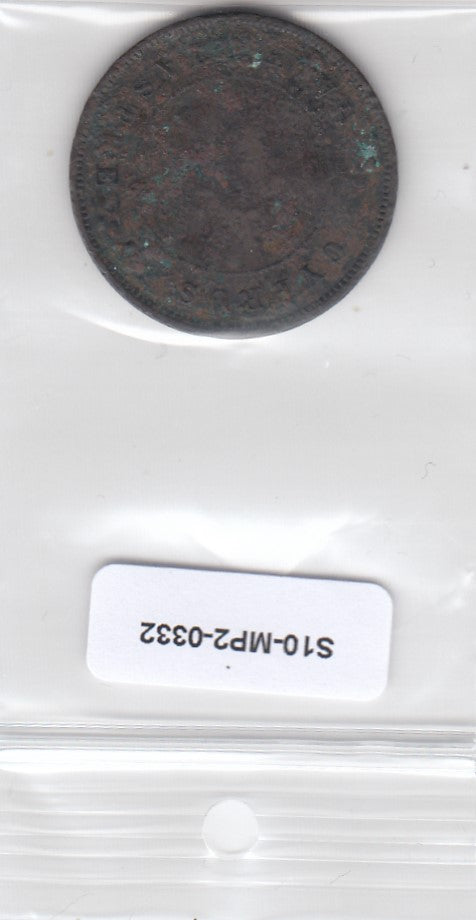 S10-MP2-0332 Cyprus 1/2 piastre 1896 VG KM2  Only 36000 minted