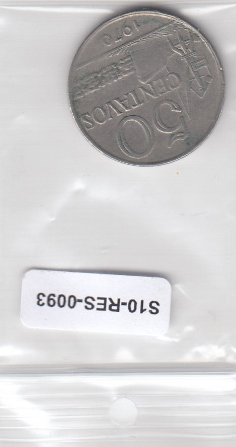 S10-RES-0093 Brasil 50 centavos 1970 vf km580a