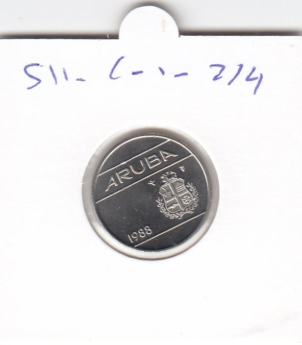 S11-C01-0214 Aruba 25 Cent 1988 FDC KM3