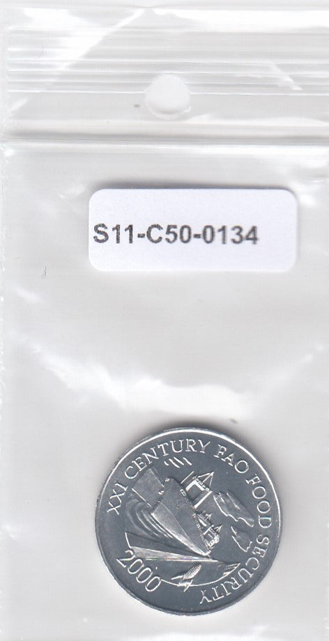 S11-C50-0134 Panama 1 centesimo 2000 MS65 km132  fao