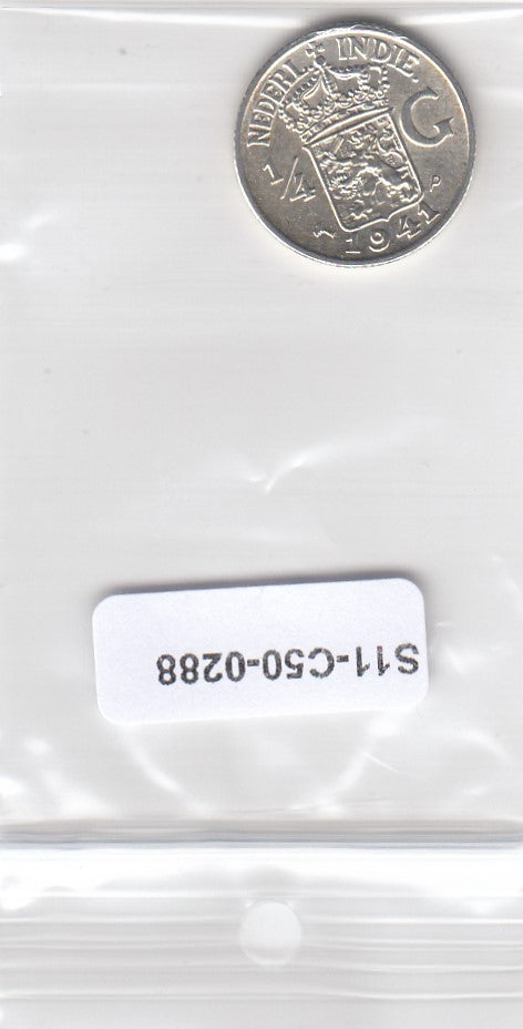 S11-C50-0288-08 Neth. East Indies 1/4 gulden  1941 MS65 KM319 p