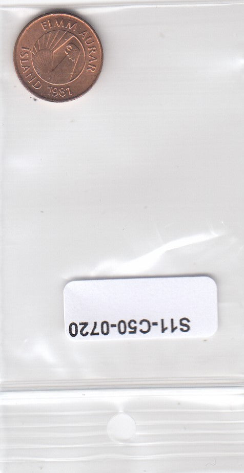 S11-C50-0720 Iceland 5 aurar 1981 MS60 km24