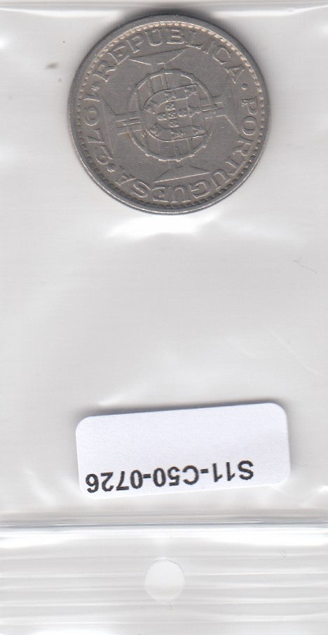 S11-C50-0726 Mozambique 5 escudos  1973 VF  KM86