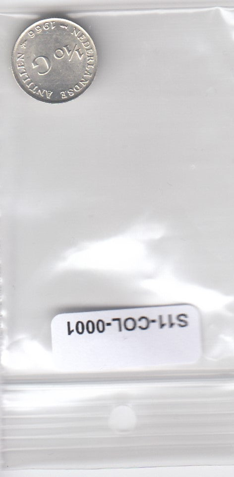 S11-COL-0001-37 Antillen 1/10 gulden 1966 UNC KM3 zilver