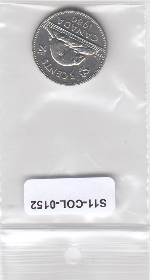 S11-COL-0152 Canada 5 cents 1980 VF KM# 60.2