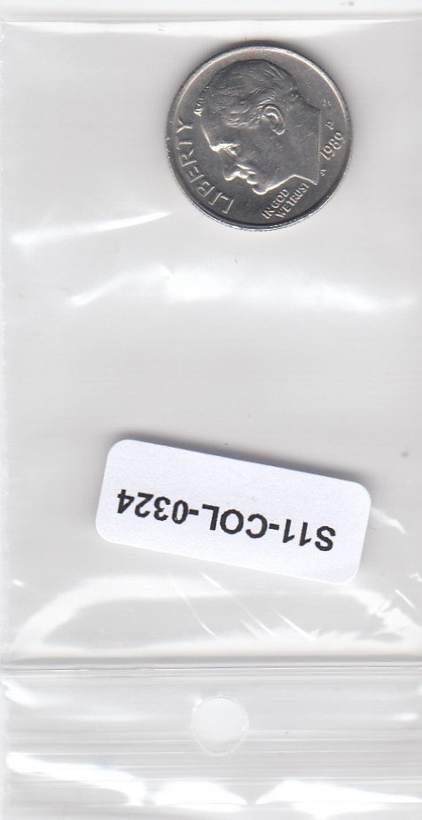 S11-COL-0324 USA dime 1989 VF KM195A P