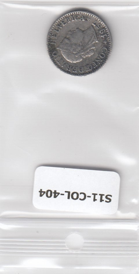 S11-COL-0404 Zwitserland 10 rappen 1957 zf km27