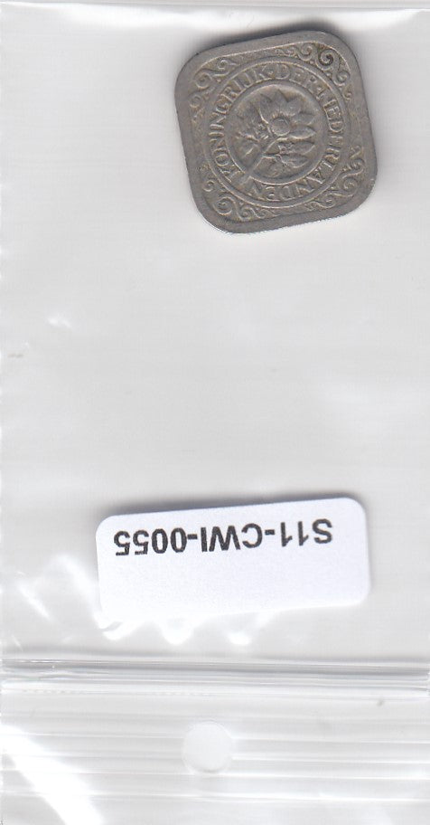 S11-CWI-0055 Nederland 5 cent 1914 ZFR/VZ KM153