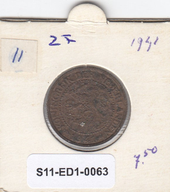 S11-ED1-0063 Nederland 2 1/2 cent 1941 VF