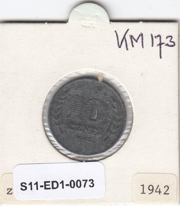 S11-ED1-0073 Nederland 10 cent 1942 XF km173