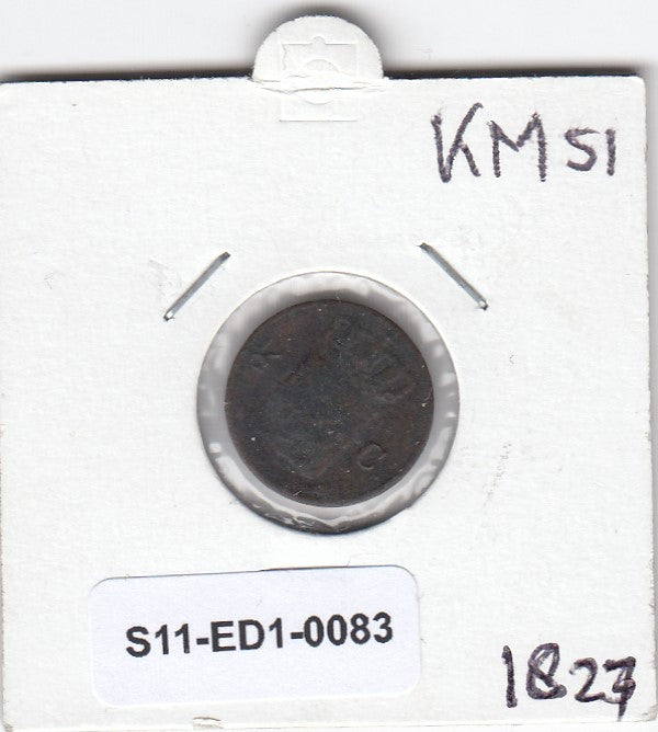 S11-ED1-0083 Nederland 1/2 cent 1827 fi km51