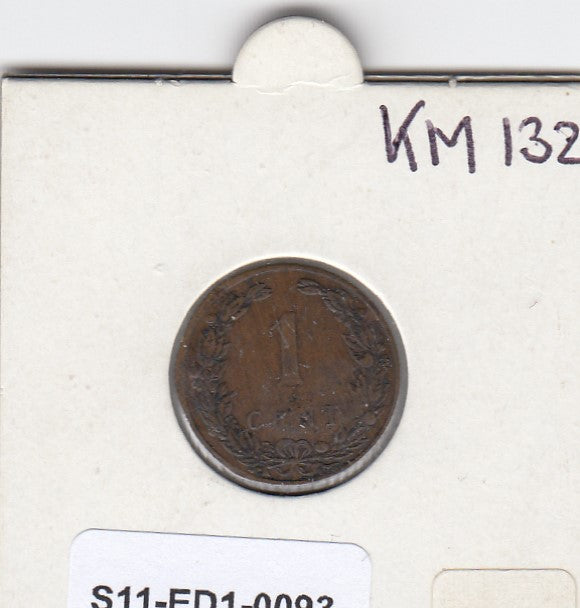 S11-ED1-0093 Nederland 1 cent 1905 vf km132.1