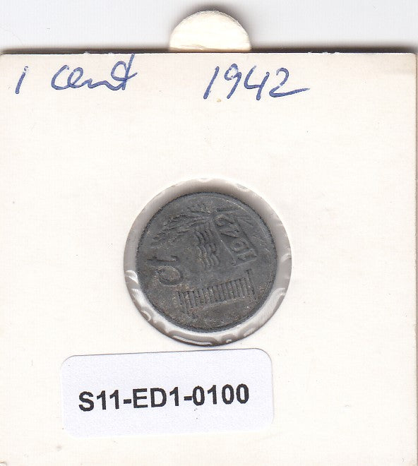 S11-ED1-0100 Nederland 1 cent 1942 vf km170