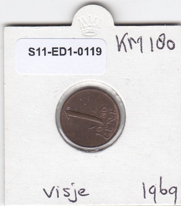 S11-ED1-0119 Nederland 1 cent 1969 UNC