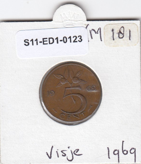 S11-ED1-0123 Nederland 5 cent 1969 vf+