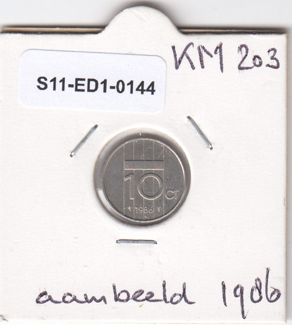 S11-ED1-0144 Nederland 10 cent 1986 UNC
