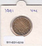 S11-ED1-0210 Nederland 5 gulden 1991 UNC