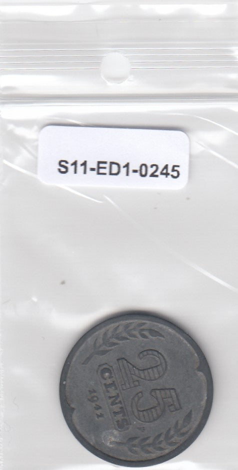 S11-ED1-0245 Nederland 25 cents 1941 VF km174