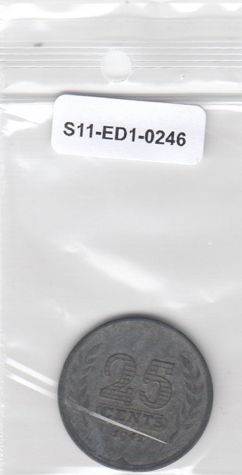 S11-ED1-0246 Nederland 25 cents 1941 VF km174