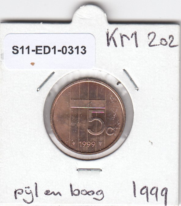 S11-ED1-0313 Nederland 5 cents 1999 UNC km202