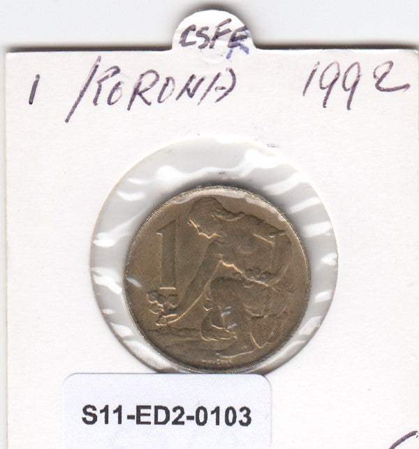 S11-ED2-0103 Tsjechoslowakije 1 koruna 1992 XF KM# 151