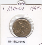 S11-ED2-0103 Tsjechoslowakije 1 koruna 1992 XF KM# 151