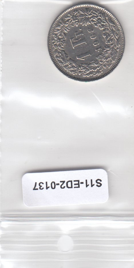 S11-ED2-0137 Switzerland 1 Franc 1968 VF KM24a1 B