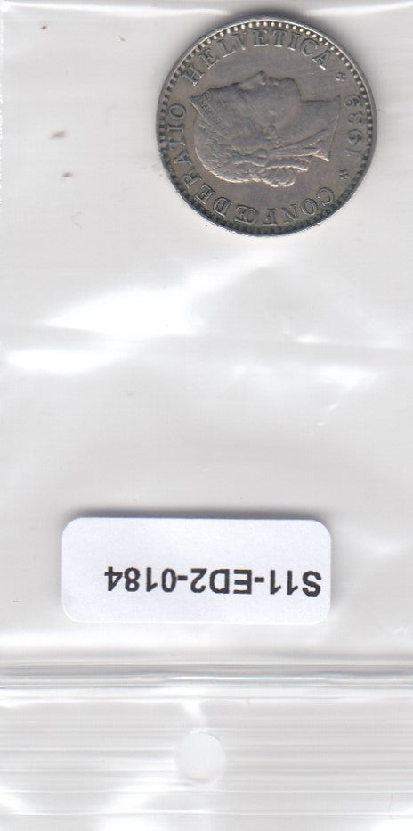 S11-ED2-0184 Zwitserland 20  rappen 1939 VF km29a