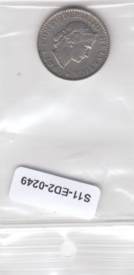 S11-ED2-0249 Zwitserland 20  rappen 1962 VF km29a