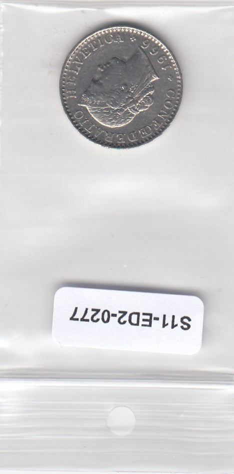 S11-ED2-0277 Zwitserland 20  rappen 1966 VF km29a